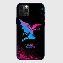 Чехол для iPhone 12 Pro Black Sabbath - neon gradient, цвет: 3D-черный