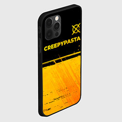 Чехол для iPhone 12 Pro CreepyPasta - gold gradient: символ сверху, цвет: 3D-черный — фото 2