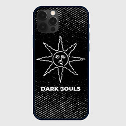 Чехол для iPhone 12 Pro Dark Souls с потертостями на темном фоне, цвет: 3D-черный