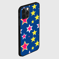 Чехол для iPhone 12 Pro Звёзды разных цветов, цвет: 3D-черный — фото 2