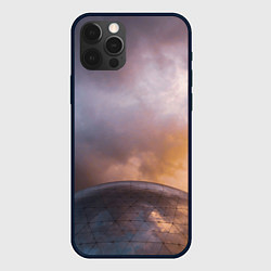 Чехол для iPhone 12 Pro Часть металлической планеты и туман, цвет: 3D-черный
