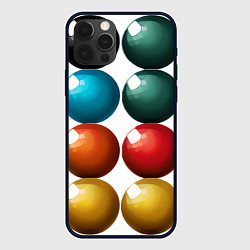 Чехол для iPhone 12 Pro Шары для бильярда, цвет: 3D-черный
