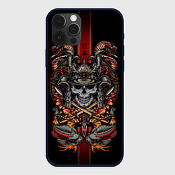 Чехол для iPhone 12 Pro Samurai skull, цвет: 3D-черный