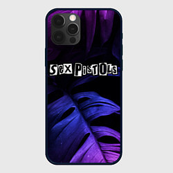 Чехол iPhone 12 Pro Sex Pistols neon monstera