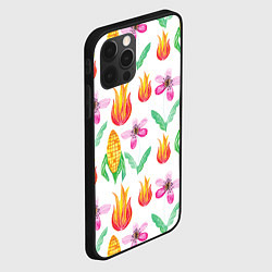 Чехол для iPhone 12 Pro Кукуруза и цветочки, цвет: 3D-черный — фото 2