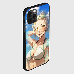 Чехол для iPhone 12 Pro Милая блондинка на пляже, цвет: 3D-черный — фото 2