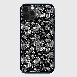 Чехол для iPhone 12 Pro Черно-белый узор в горошек, цвет: 3D-черный