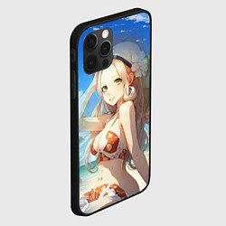 Чехол для iPhone 12 Pro Девушка сидит на пляже, цвет: 3D-черный — фото 2