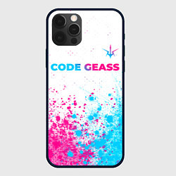 Чехол для iPhone 12 Pro Code Geass neon gradient style: символ сверху, цвет: 3D-черный