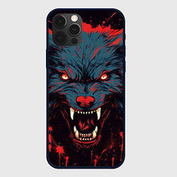 Чехол для iPhone 12 Pro Волк брызги, цвет: 3D-черный