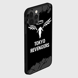 Чехол для iPhone 12 Pro Tokyo Revengers glitch на темном фоне, цвет: 3D-черный — фото 2