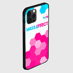 Чехол для iPhone 12 Pro Mass Effect neon gradient style: символ сверху, цвет: 3D-черный — фото 2