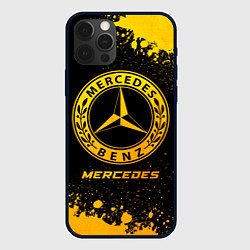 Чехол для iPhone 12 Pro Mercedes - gold gradient, цвет: 3D-черный