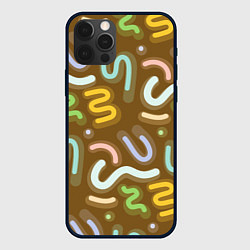 Чехол для iPhone 12 Pro Brown abstraction, цвет: 3D-черный