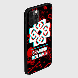 Чехол для iPhone 12 Pro Breaking Benjamin rock glitch, цвет: 3D-черный — фото 2