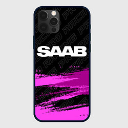 Чехол для iPhone 12 Pro Saab pro racing: символ сверху, цвет: 3D-черный