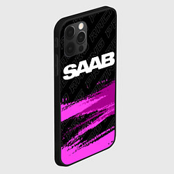 Чехол для iPhone 12 Pro Saab pro racing: символ сверху, цвет: 3D-черный — фото 2