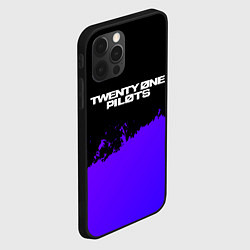 Чехол для iPhone 12 Pro Twenty One Pilots purple grunge, цвет: 3D-черный — фото 2