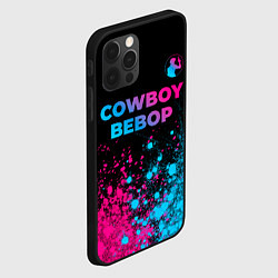 Чехол для iPhone 12 Pro Cowboy Bebop - neon gradient: символ сверху, цвет: 3D-черный — фото 2