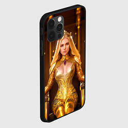 Чехол для iPhone 12 Pro Девушка королева на троне, цвет: 3D-черный — фото 2
