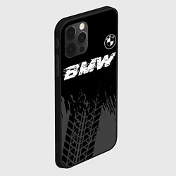 Чехол для iPhone 12 Pro BMW speed на темном фоне со следами шин: символ св, цвет: 3D-черный — фото 2