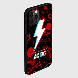 Чехол для iPhone 12 Pro AC DC rock glitch, цвет: 3D-черный — фото 2