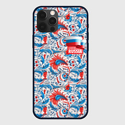 Чехол для iPhone 12 Pro Russia pattern, цвет: 3D-черный