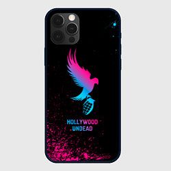 Чехол для iPhone 12 Pro Hollywood Undead - neon gradient, цвет: 3D-черный