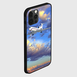 Чехол для iPhone 12 Pro Ту-154 Полет на закате, цвет: 3D-черный — фото 2