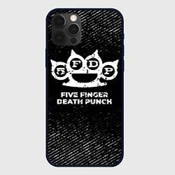 Чехол iPhone 12 Pro Five Finger Death Punch с потертостями на темном ф