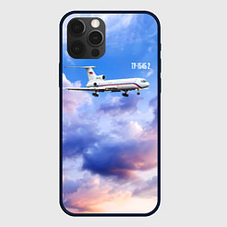 Чехол для iPhone 12 Pro Ту-154 Розовый закат, цвет: 3D-черный