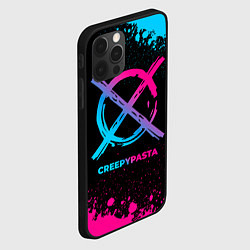 Чехол для iPhone 12 Pro CreepyPasta - neon gradient, цвет: 3D-черный — фото 2