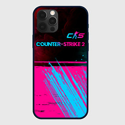 Чехол iPhone 12 Pro Counter-Strike 2 - neon gradient: символ сверху