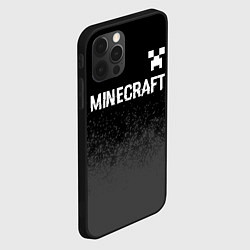 Чехол для iPhone 12 Pro Minecraft glitch на темном фоне: символ сверху, цвет: 3D-черный — фото 2