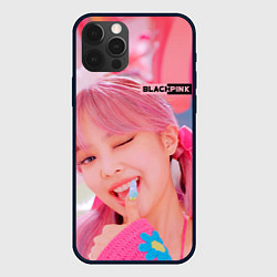 Чехол для iPhone 12 Pro Jennie Black pink, цвет: 3D-черный