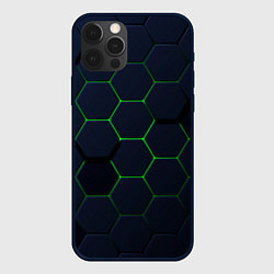 Чехол iPhone 12 Pro Honeycombs green