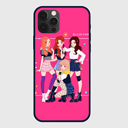 Чехол iPhone 12 Pro Blackpink anime poster