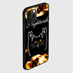 Чехол для iPhone 12 Pro Nightwish рок кот и огонь, цвет: 3D-черный — фото 2