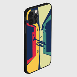 Чехол для iPhone 12 Pro Труба в разноцветных полосах Jazz music, цвет: 3D-черный — фото 2