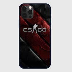Чехол для iPhone 12 Pro CS GO dark red texture, цвет: 3D-черный