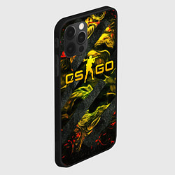 Чехол для iPhone 12 Pro CSGO fire and green, цвет: 3D-черный — фото 2