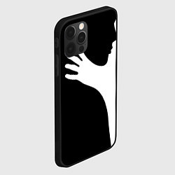 Чехол для iPhone 12 Pro Чёрно-белый рисунок, цвет: 3D-черный — фото 2