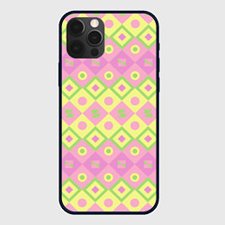 Чехол для iPhone 12 Pro Pink yellow style, цвет: 3D-черный