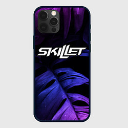 Чехол для iPhone 12 Pro Skillet neon monstera, цвет: 3D-черный