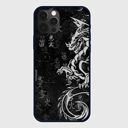 Чехол iPhone 12 Pro White dragon - grunge