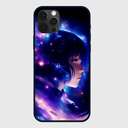 Чехол для iPhone 12 Pro Космическая женщина, цвет: 3D-черный