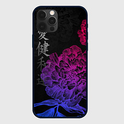 Чехол iPhone 12 Pro Neon flowers - japanese art