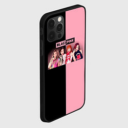 Чехол для iPhone 12 Pro Черно-розовый градиент Black Pink, цвет: 3D-черный — фото 2