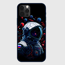 Чехол для iPhone 12 Pro Российский астронавт - планеты, цвет: 3D-черный