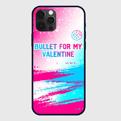 Чехол для iPhone 12 Pro Bullet For My Valentine neon gradient style: симво, цвет: 3D-черный